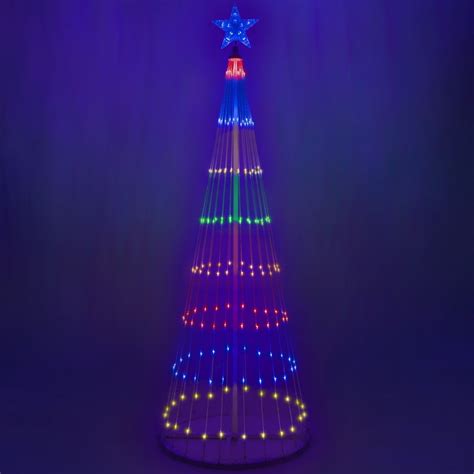 Wintergreen Lighting 6ft Multicolor Outdoor Christmas Light Show Cone ...