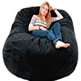 6-feet X-large Black Cozy Sac Foof Bean Bag Chair Love Seat | Best Table Chair