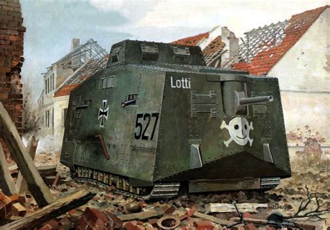 1918 04-24 Villers Bretonneux - Sturmpanzer A7V Lotti Arsenal, Fantasy Tank, Ww1 Tanks, Ww1 Art ...