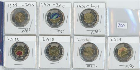 Lot of 7 Canadian toonies -specialty some colorized