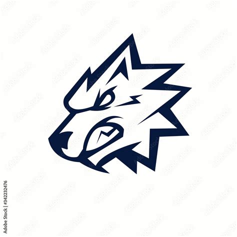 Wolf mascot logo silhouette version. wolf logo in sport style, mascot logo illustration design ...