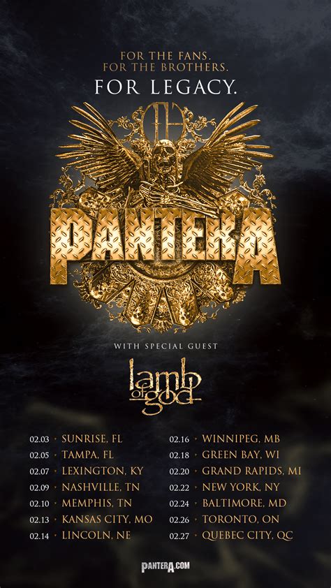 February tour dates! US and Canada – Pantera