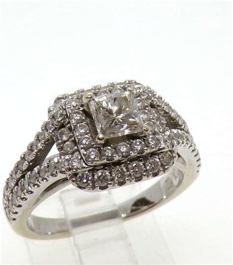 Zales Celebration Wedding Engagement 1.3ct Diamond 18K White Gold Ring Sz 6 LHD2 - Black Diamond ...