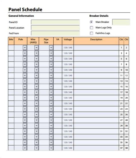 Excel Electrical Panel Label Template / Graph Templates For All Types ...