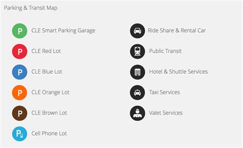 Cleveland Airport Parking Map Key | Airport Parking Guides