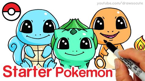 How to Draw Squirtle, Bulbasaur and Charmander step by step Cute ...