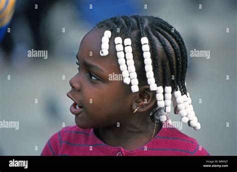 little girl with braids, France Stock Photo - Alamy