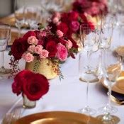Red-Pink-Rose-Gold-Vase-Centerpiece - Elizabeth Anne Designs: The Wedding Blog
