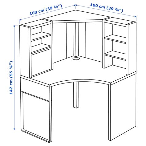 MICKE Corner workstation, white, 39 3/8x55 7/8" - IKEA | Corner workstation, Ikea micke, Workstation