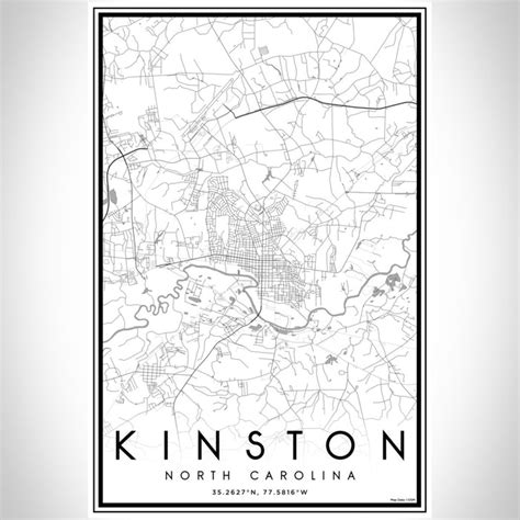 Kinston - North Carolina Map Print in Classic — JACE Maps