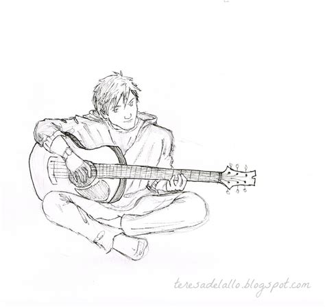 Man Playing Guitar Drawing at PaintingValley.com | Explore collection ...