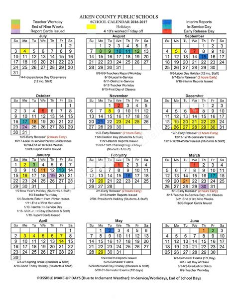 the school calendar for allen county public schools