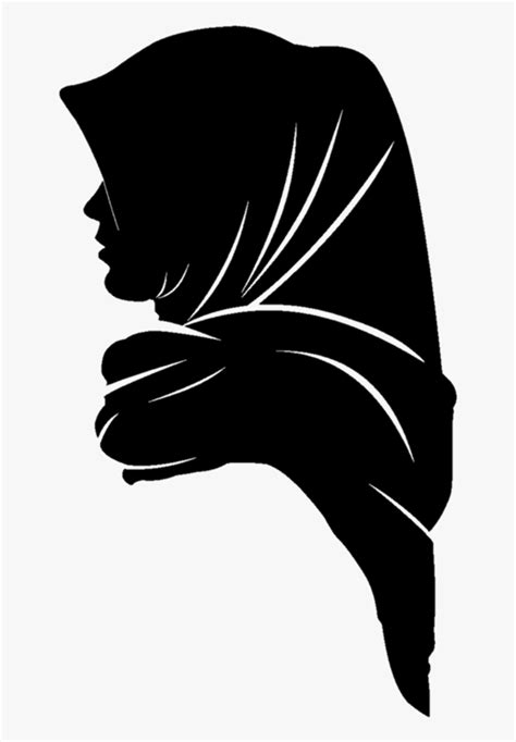 Vektor Wanita Berhijab Hitam Putih - The Hijab World