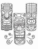 Printable Tiki Mask Coloring Page Free Pdf Download At Sketch  sketch template