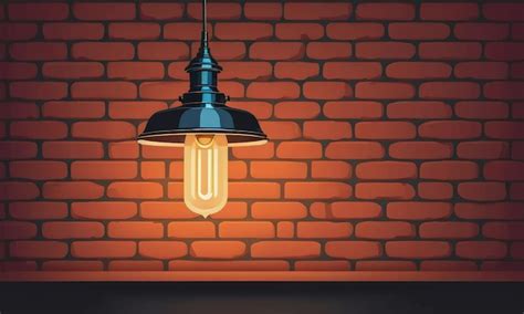 Premium AI Image | antique lamp brightens old brick wall