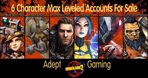 Borderlands 2 (6 Character Leveled 72 Accounts for Sale) Includes ...