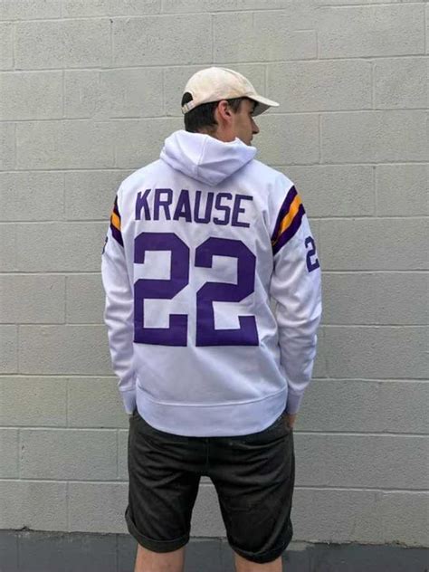 Paul Krause Jersey Sweatshirt Hoodie - 'Purple Home' or 'White Away' - Sports Legends USA