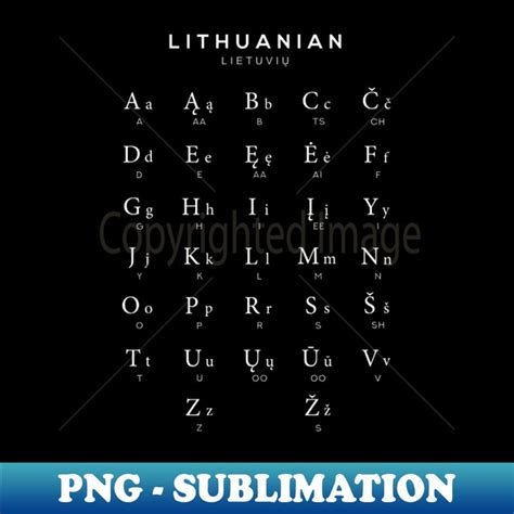 Lithuanian Alphabet Chart Lithuania Language Chart Black - D - Inspire Uplift