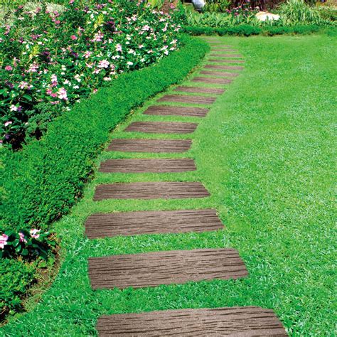 Garden Life Lawn Stepping Stones Wood Sleepers Wall Path Eco Recycled Rubber NEW | eBay