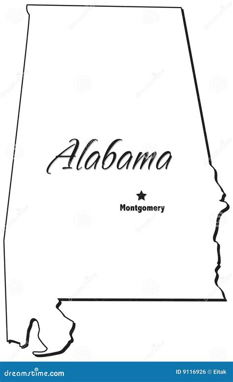 State of Alabama Outline stock vector. Illustration of geographical ...