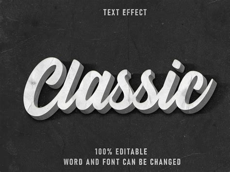 Classic Text Style Effect Editable Font With Paper Texture By ...