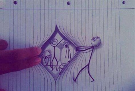 Optical illusion Drawing on lined paper! » Learn Something | Illusion drawings, Drawings on ...