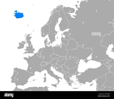 Map of Iceland in Europe Stock Photo - Alamy