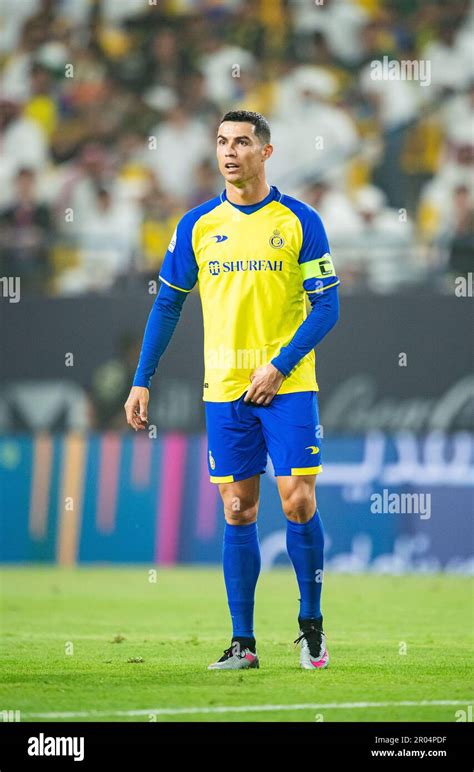 Cristiano Ronaldo of Al-Nassr FC in action against Al-Raed FC during ...