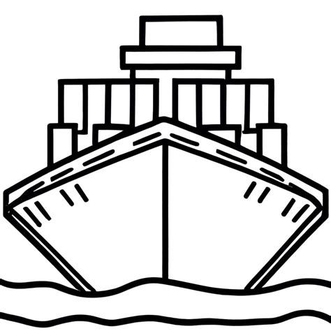 Simple Cargo Ship coloring page - Download, Print or Color Online for Free