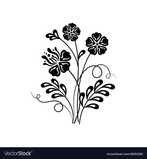 Beautiful floral background in black and white Vector Image