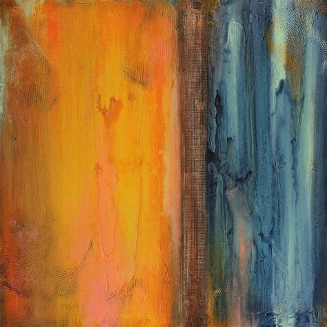 Orange and Blue Abstract Painting by Liz Moran - Fine Art America