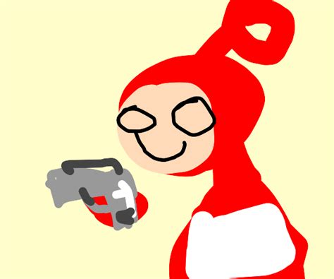 Teletubby with an SMG - Drawception