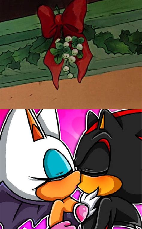 Shadow and Rouge kiss under the mistletoe by Teaganm on DeviantArt