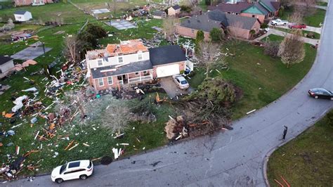 Drone photos capture storm devastation in Indiana