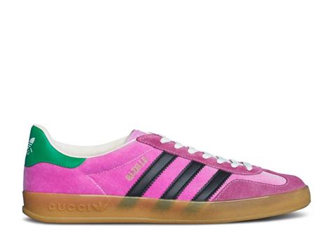 Gucci X Gazelle 'Pink Velvet' - Adidas - HQ8852 - light pink/collegiate purple/bold green ...