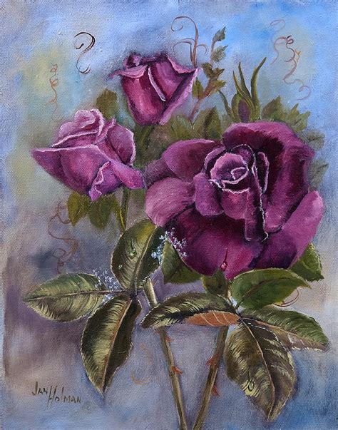 Victorian Roses Painting by Jan Holman