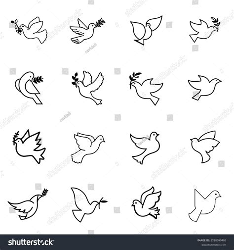 Dove Peace Icon Collection Stock Vector (Royalty Free) 2218090483 | Shutterstock