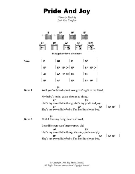 Pride And Joy Chords - Sheet and Chords Collection