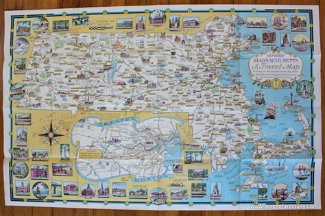 Historic Massachusetts, A Travel Map to help you feel at home in the Bay State - Antique Maps ...