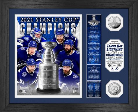 Tampa Bay Lightning 2021 Stanley Cup Final Champions Banner Silver Coin ...