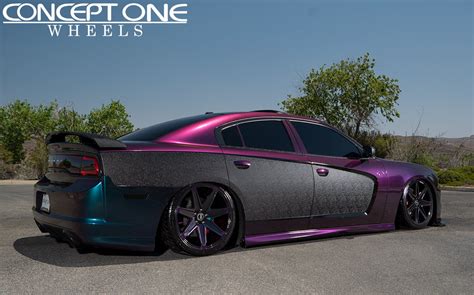 Bagged SRT-8 Charger On Concept One CSM03 Custom Color Shift Finish - DodgeForum.com