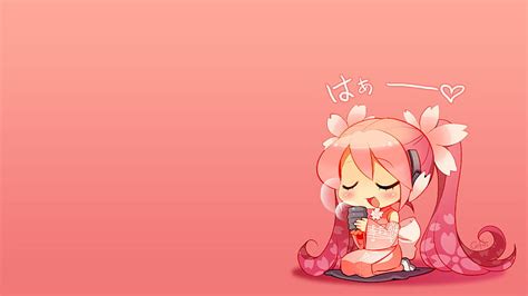 Sakura Miku, vocaloid, hatsune miku, anime, kimono, chibi, HD wallpaper ...