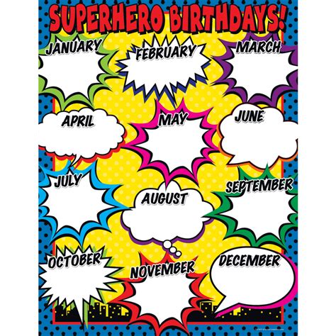 Superhero Birthday Chart - TCR7679 | Teacher Created Resources