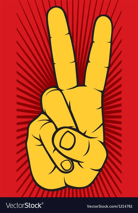 Victory sign hand gesture Royalty Free Vector Image