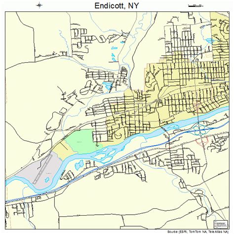 Endicott New York Street Map 3624515