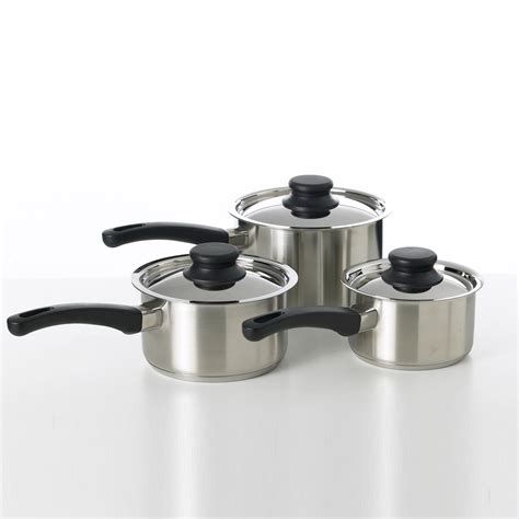 KH 3 Piece Saucepan Set Stainless Steel | YAMZAR Hospitality Supplies