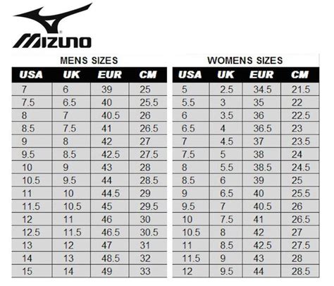 Mizuno Golf Shoes Size Chart - lunagruyere