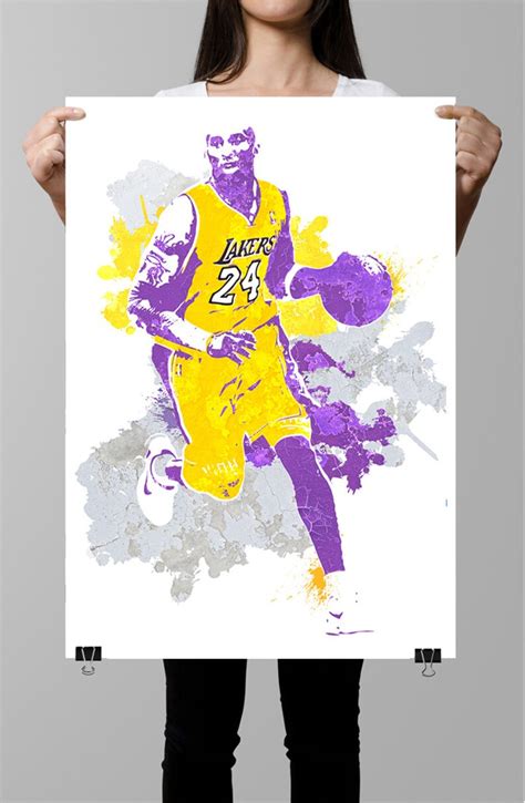 Kobe Bryant LA Lakers Wall art Sports Poster Fan art | Etsy