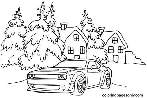 Dodge Challenger Hellcat Demon Coloring Page - Free Printable Coloring ...