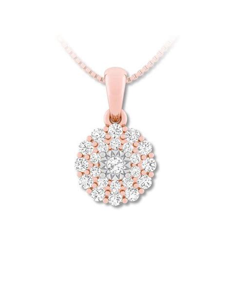 Kay Jewelers Diamond Necklace 3/8 ct tw Round-cut 10K Rose Gold Wedding ...